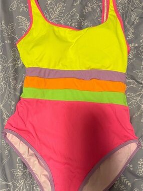 Neon Colorblock One-Piece Swimsuit